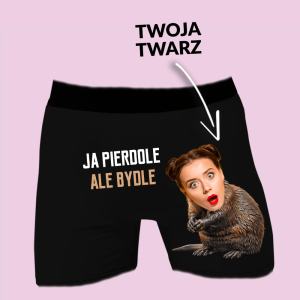 Bokserki z twarzą - jakie bydle bober 3XL Czarny