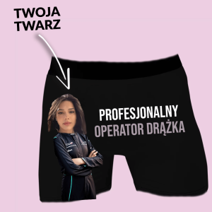 Śmieszne bokserki z twarzą - operator drążka 3XL Czarny