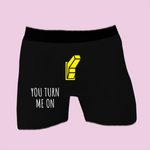 śmieszne bokserki dla niego - You turn me on włącznik XXL