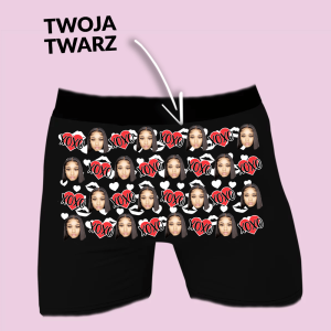 Bokserki z twoją twarzą - XOXO Czarne XXL