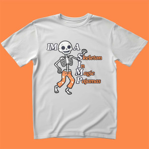 Śmieszna koszulka - I'm a SIMP (Skeleton In Magic Pajamas) XXL Biały