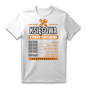 Śmieszna koszulka urodziny Księgowa stawka godzinowa XXL Biały
