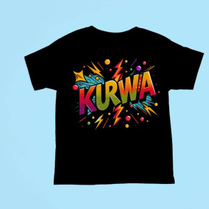Koszulka do pracy - komiksowa kurva XXL Czarny