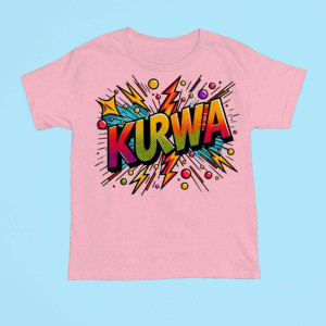 Koszulka do pracy - komiksowa kurva XXL Różowy