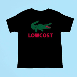 Śmieszna koszulka Lowcost - Lacoste krokodyl XXL Czarny