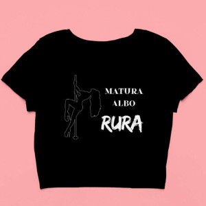 Koszulka Crop Top dla niej – Matura albo rura XXL Czarny