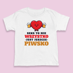 Śmieszna koszulka dla piwosza - prezent urodzinowy S Biały