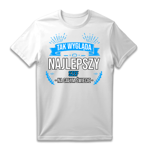 Śmieszna koszulka na urodziny - Najlepszy Szef XXL Biały