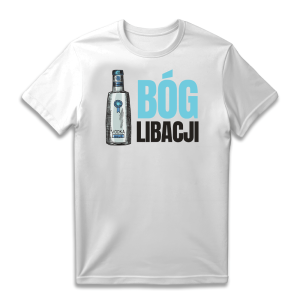 Śmieszna koszulka do chlania - Bóg libacji XXL Biały
