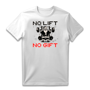 Koszulka bożonarodzeniowa - No lift no gift XXL Biały