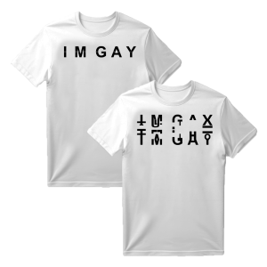 Koszulka z ukrytym tekstem Im Gay XXL Biały