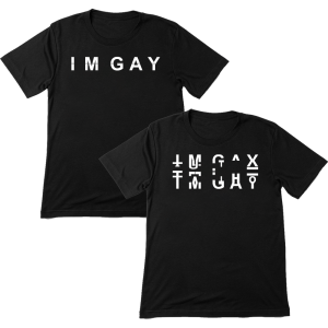 Koszulka z ukrytym tekstem Im Gay XXL Czarny