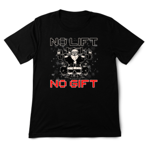 Koszulka bożonarodzeniowa - No lift no gift XXL Czarny