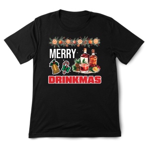 Koszulka pod choinke " merry drinkmas S Czarny