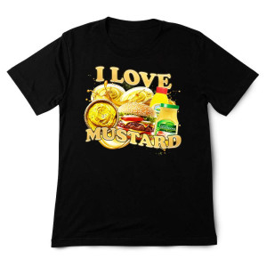 Koszulka vintage bekowa bootleg - I Love Mustard XXL Czarny