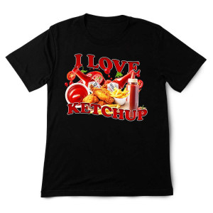 Koszulka vintage bekowa bootleg - I Love Ketchup XXL Czarny
