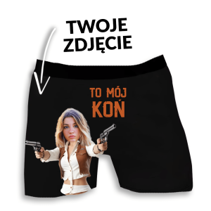 Śmieszne bokserki z twarzą - To mój koń kowboj XXL