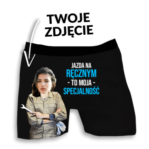 Śmieszne bokserki z twarzą - jazda na ręcznym L