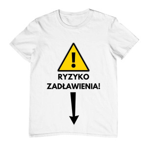 Śmieszna Koszulka - Ryzyko Zadławienia! XXL Biały