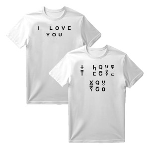 Koszulka z ukrytym tekstem - I LOVE YOU XXL Biały