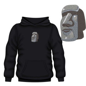 Bluza haftowana - sigma moai emoji XXL Czarny