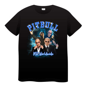 Koszulka bootleg pop - Pit bull mr worldwide XXL Czarny
