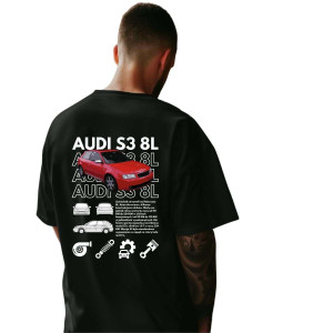 Koszulka Moto oversize jdm drift - Audi S3 8L XXL Czarny