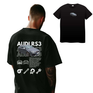 Koszulka Moto oversize - Audi rs3 XXL Czarny