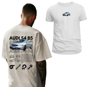Koszulka Moto oversize jdm drift - Audi s4 b5 S Biały