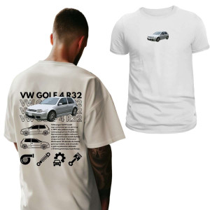 Koszulka Moto oversize jdm drift - golf 4 r32 XXL Biały