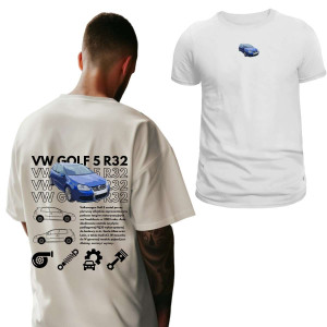 Koszulka Moto oversize jdm drift - golf 5 r32 XXL Biały
