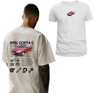 Koszulka Moto oversize jdm drift - Opel corsa C XL Biały