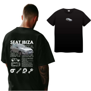 Koszulka Moto oversize jdm drift - seat ibiza XL Czarny