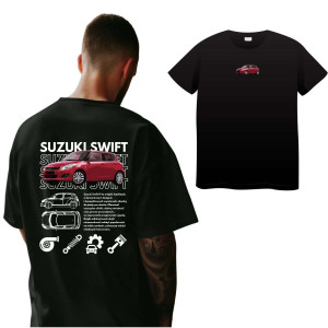 Koszulka Moto oversize jdm drift - suzuki swift XXL Czarny