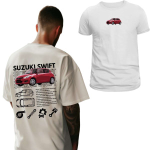 Koszulka Moto oversize jdm drift - suzuki swift XXL Biały