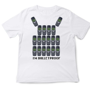 Śmieszna bekowa koszulka memy - Nokia bulletproof XXL Biały