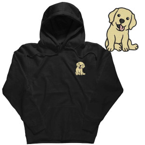 Bluza hoodie z haftem psa - labrador XXL Czarny