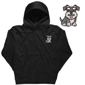 Bluza hoodie z haftowanym psem - Terrier szkocki XXL Czarny