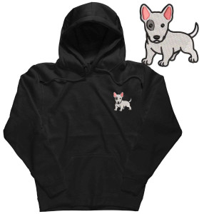 Bluza hoodie z haftem psa - Bull terier XXL Czarny