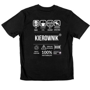 Koszulka śmieszna dla kierownika - Kierownik opis XXL Czarny