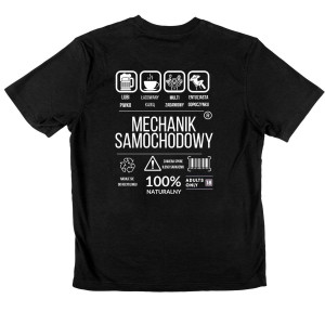 Koszulka śmieszna dla mechanika - mechanik samochodowy XXL Czarny