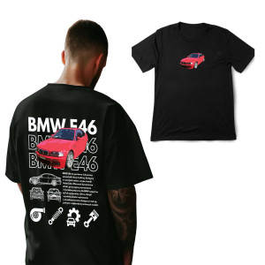 Koszulka samochodowa - BMW e46 bootleg XXL Czarny