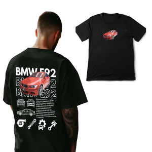Koszulka samochodowa - BMW e92 bootleg XXL Czarny