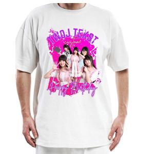 Personalizowana koszulka oversize bootleg - różowy L Biały