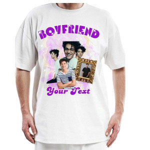 Personalizowana koszulka oversize bootleg - fioletowy XXL Biały