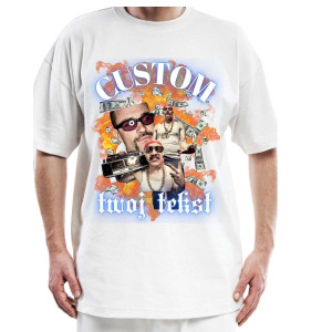 Personalizowana koszulka oversize bootleg - cashflow 3XL Biały