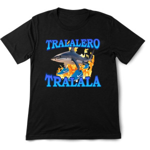Brainrot koszulka śmieszna - tralalero tralala XXL Czarny