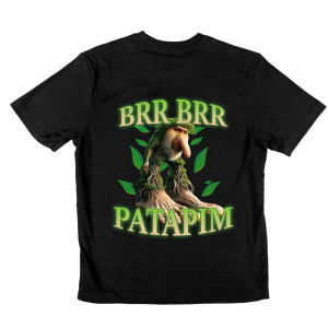 Koszulka śmieszna brainrot - Brr Brr Patapim 3XL Czarny