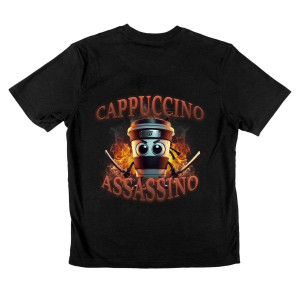 Koszulka śmieszna brainrot - cappuccino Assassino XXL Czarny