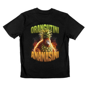 Koszulka śmieszna brainrot - Oranguntini Ananasini XXL Czarny